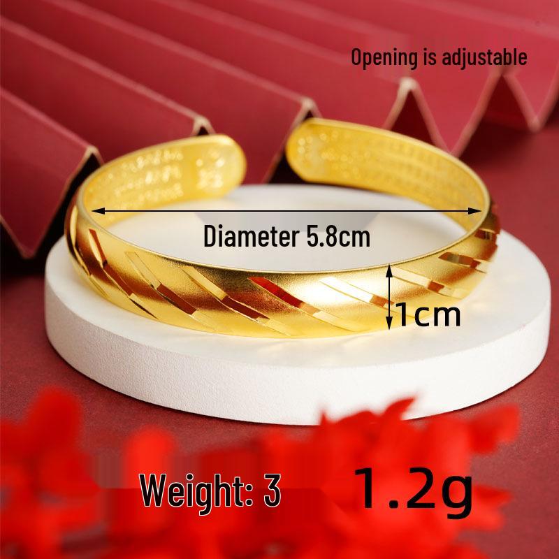 Vietnamesischer Sandschmuck Armreif mit Herzsutra: Langlebiges, sternförmiges Armband aus Messinglegierung für Damen.