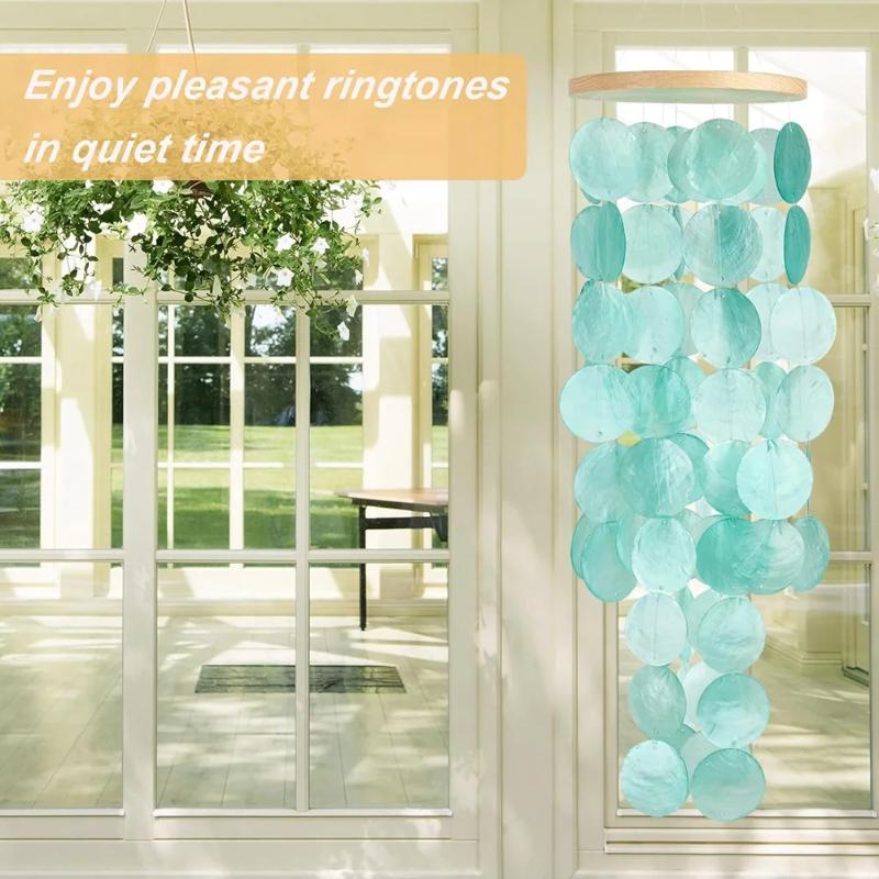 Coastal Style Shells Wind Chimes for Outdoor Garden Decor Great for Women Indoor/Outdoor Decorative(Wind Chime Pieces Only)