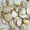 20Pcs, Natural Shell Beads with Holes, Bohemian Handcrafted Round Loose Beads, 2cm, for DIY Necklace Pendants, Jewellery Making, and Festive Crafts