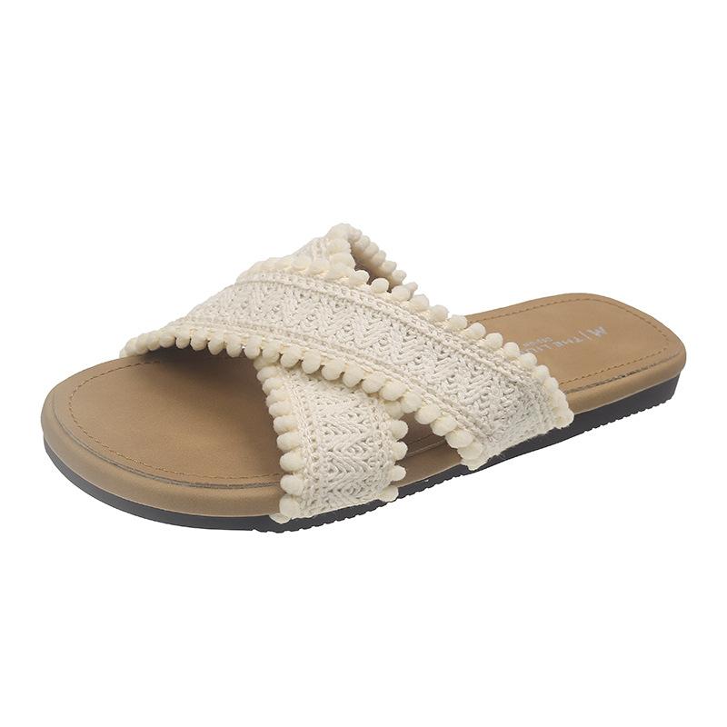 

Flat sandals female 2025 summer wear new fairy style with skirt bohemian vacation seaside beach sandals 35