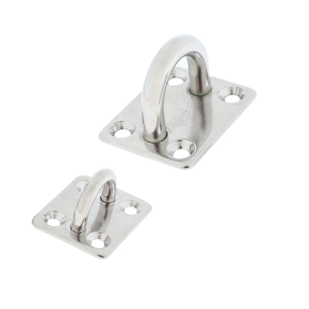 Stainless Steel Pad Eye Plate Square Hook Bracket for Boat Marine Equipment Sailing Shade Sail Yacht Accessories