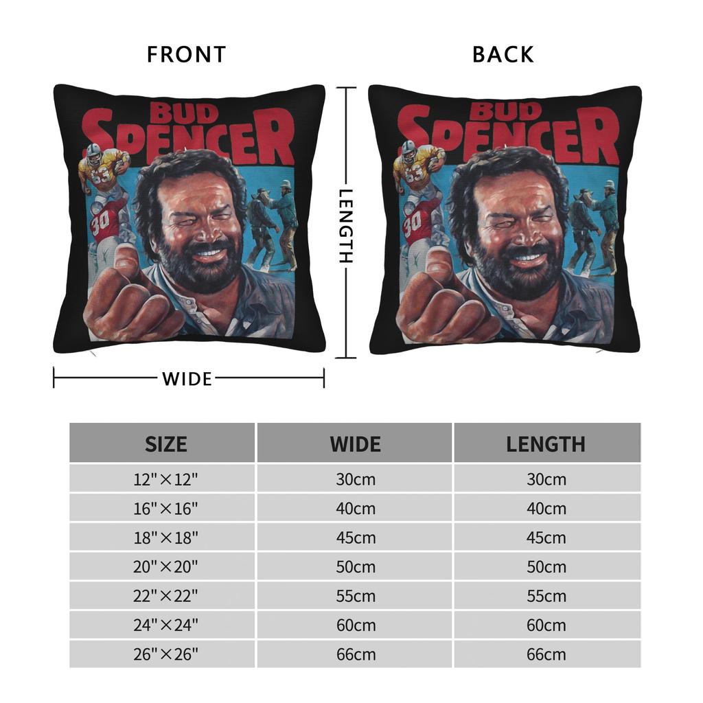 Italian Actor Bud Spencer Pillow Case Square Pillow Cover For Sofa Bedroom Home Decor Novelty Pillowcases