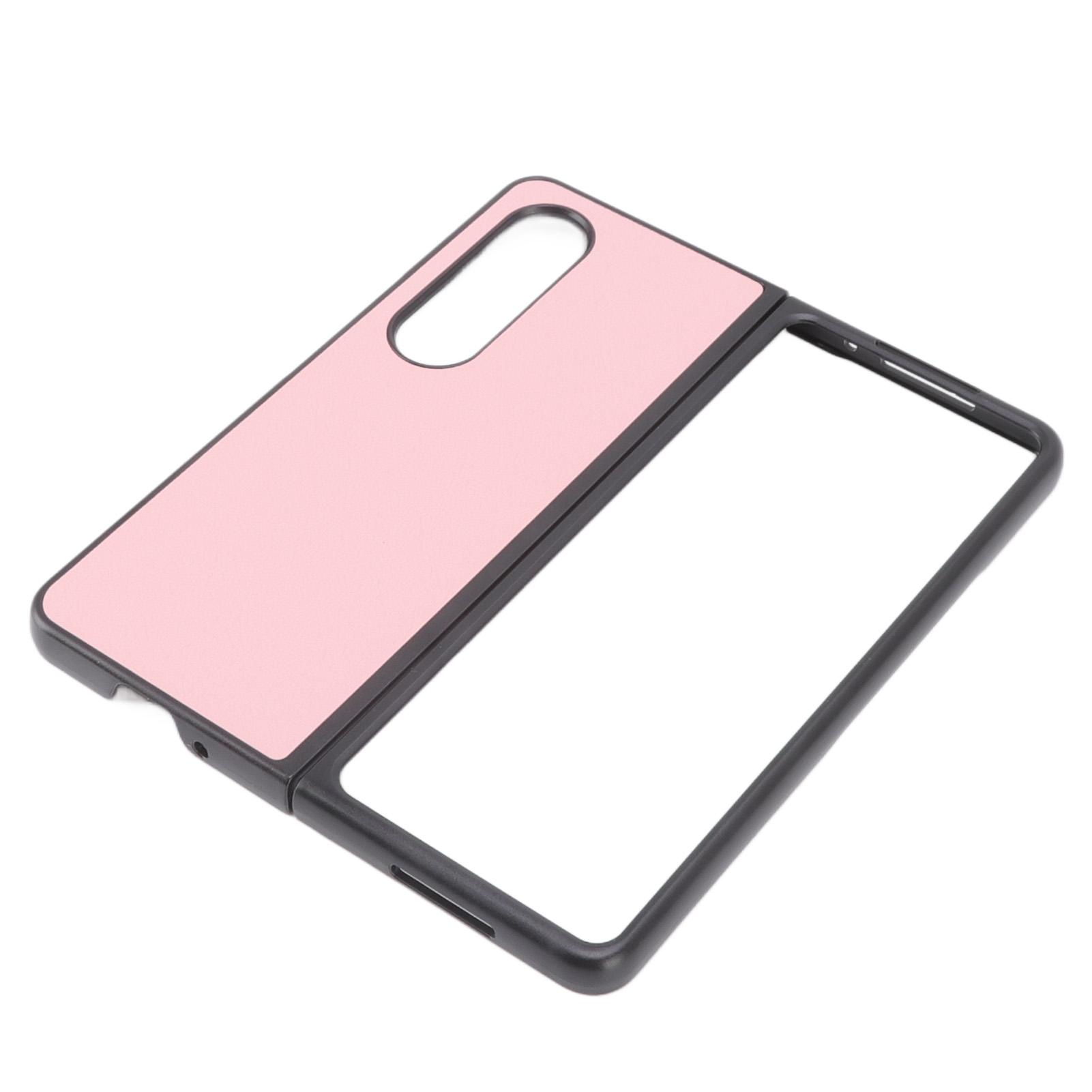 

Folding Screen Phone Leather Case Scratch Resistant Total Protection Dustproof Cell Phone Cover for Galaxy Z FOLD 4 рожевий