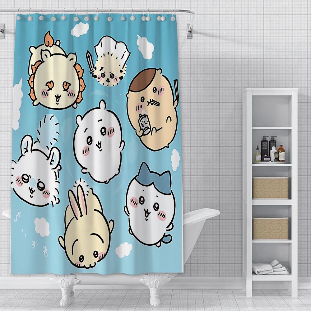 Shower Amine Chiikawas Curtain Waterproof Polyester Fabric Paint Colorful Bath Curtains Home Bathroom Decor Curtain With Hook