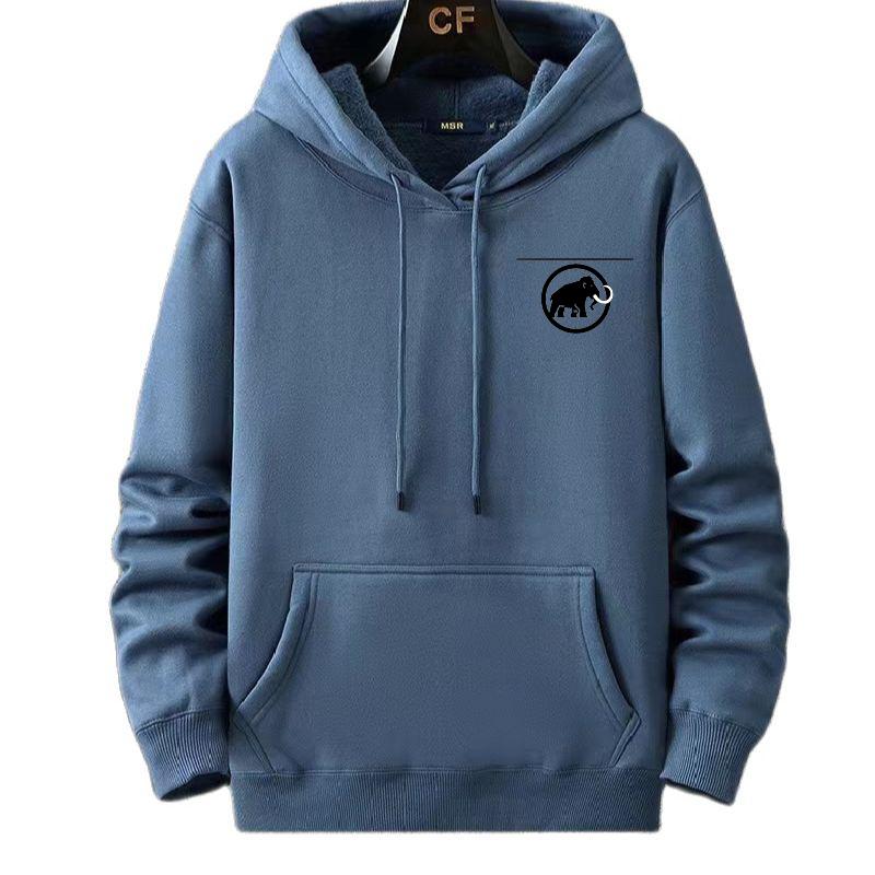 Höst- och vinterfleece-pullover huvtröja med extra tjocklek och lös passform stor storlek L-12XL supermjuk och bekväm passform