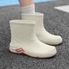 Japanese Style Waterproof Fleece-Lined Rain Boots - Non-Slip Short Boots for Men and Women