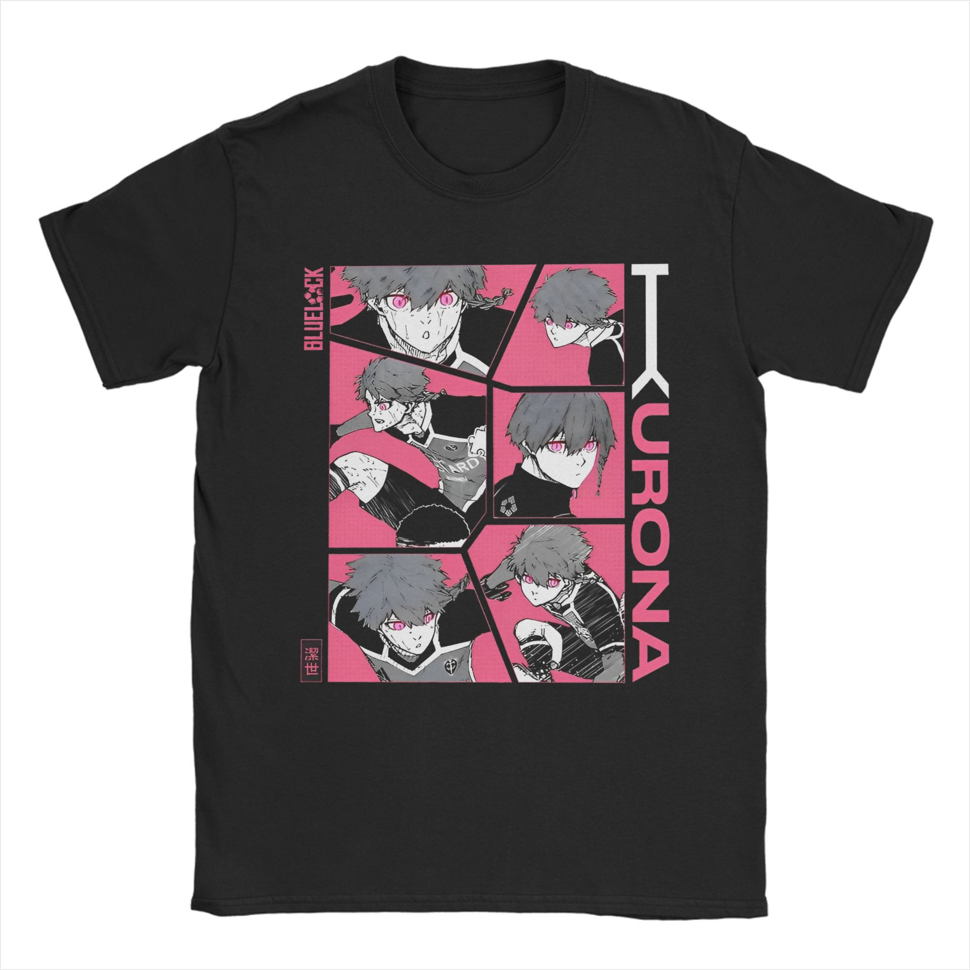 Мужская Женская Ranze Kurona Blue Lock Футболка 100% Хлопок С Принтом Манга Топ Одежда S