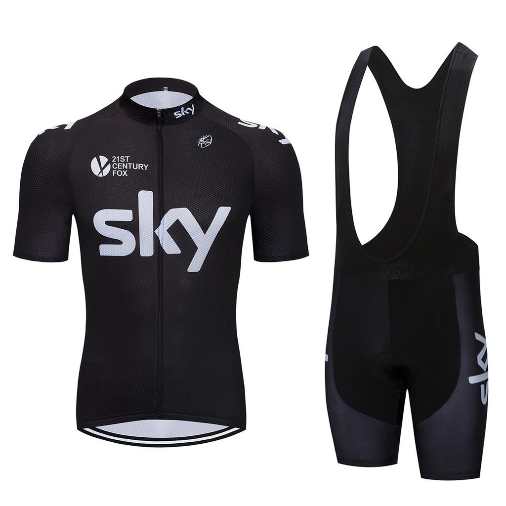 Bicycle Clothing Sky Team Mountain Bike Bicycle Team Edition Cycling Suit Set Strap Short Sleeve Set 2026 Summer Breathable Cycling Suit Set