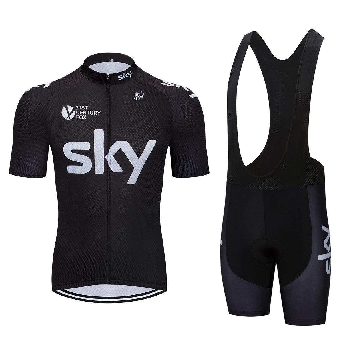 

Bicycle Clothing Sky Team Mountain Bike Bicycle Team Edition Cycling Suit Set Strap Short Sleeve Set 2026 Summer Breathable Cycling Suit Set XXXL
