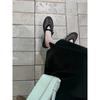 European Station Soft-soled Sparkling Rhinestone One-word Buckle Mary Jane Shoes Women's 2025 Summer New Shallow Mouth Flat-soled Single Shoes