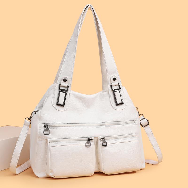 New Design Women's PU Leather Shoulder Bag Cvertible Crossbody Purse Handbags for Ladies with Zipper Pocket Fashi Tote Bags