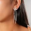 Exquisit Zircon Bowknot Tassel Earrings for Women Lady Europea and America Style Classic Long Dangle Earrings Jewelry Wholesale