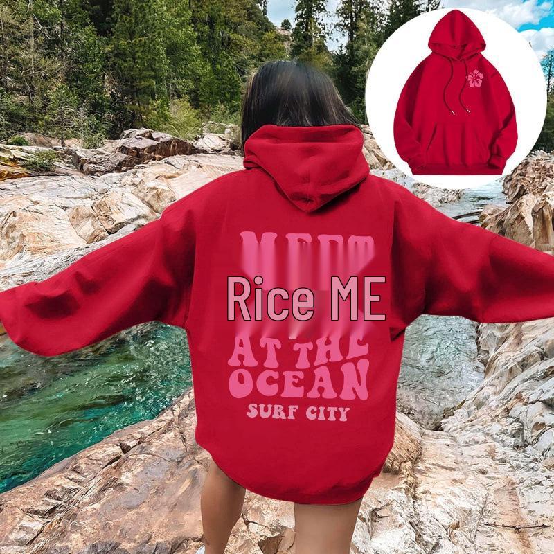 Women's Letter Print Drop Shoulder Hoodie Sweatshirt XS-5XL