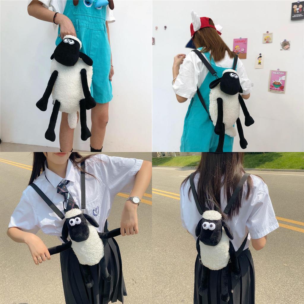 Cute Sheep Plush Backpack For Daily Use