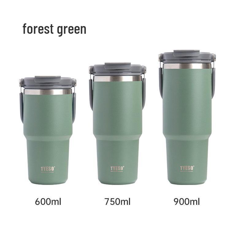 TYESO Large Capacity Dual-Use Car Cup - Double-Walled Thermal Insulated 304 Stainless Steel Ice Cooler