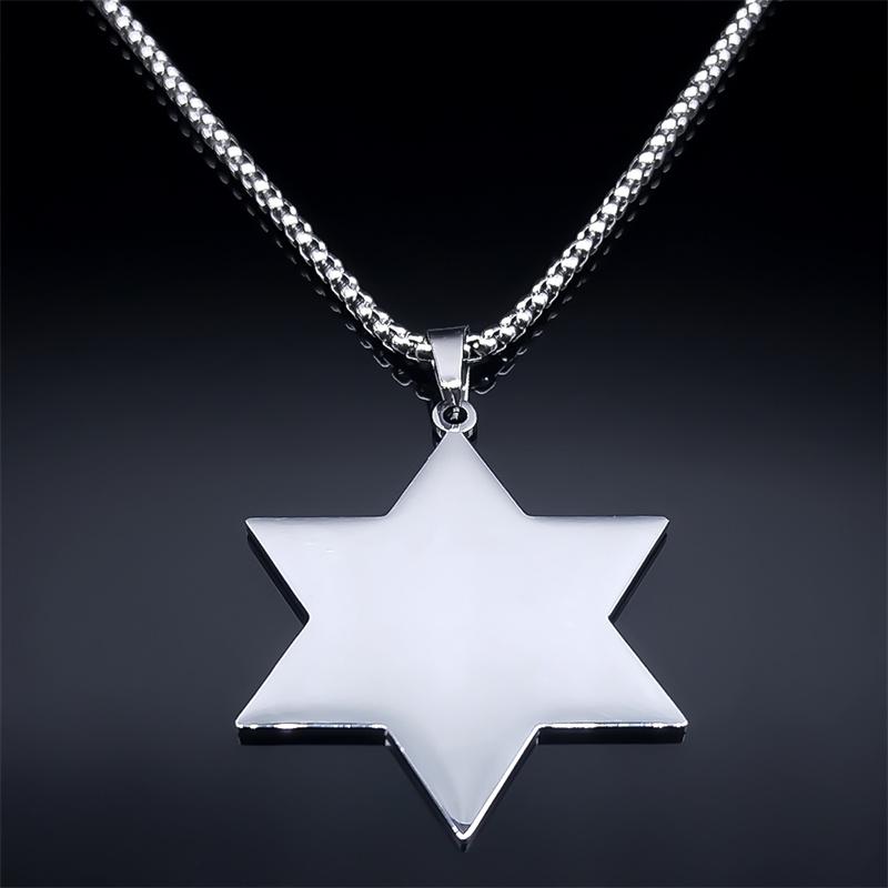 Wicca Triple Moon Goddess Crescent Necklace Stainless Steel Occult Moon Phases Hexagram Necklace Witch Amulet Jewelry collar