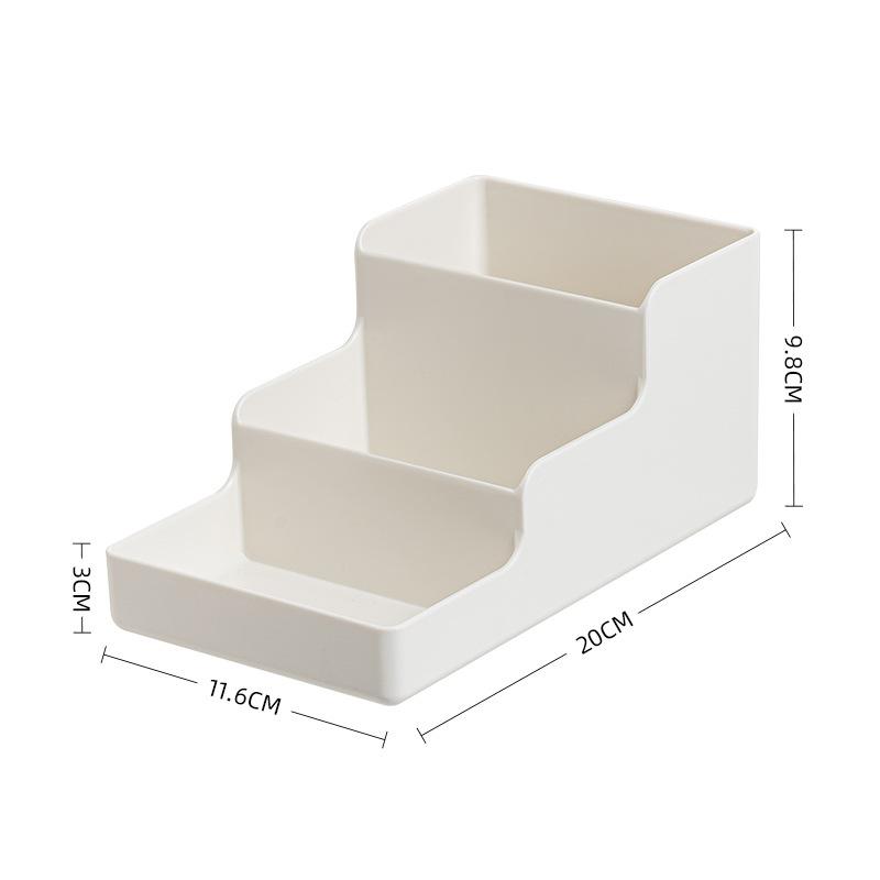 

Ladder Compartment Storage Box Organizer Large Capacity Pen Holder Student Desktop Notebook Storage Rack Ins Stationery Pen Box белый