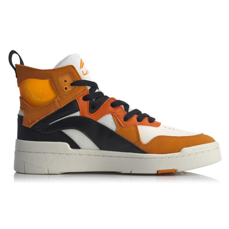 Li Ning Wave Superwave Hi High Top Skateboard Shoes Men's Orange White Blue AGCQ013-4
