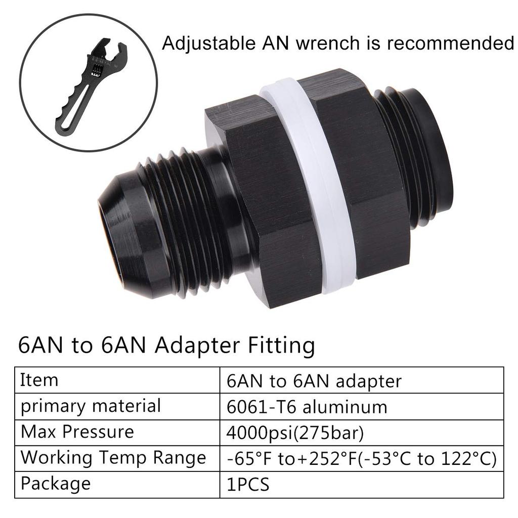 AN6 AN8 AN10 AN12 Black Aluminum Bulkhead Fitting High Pressure Fuel Line Connector Car Accessories Fuel System Fittings7