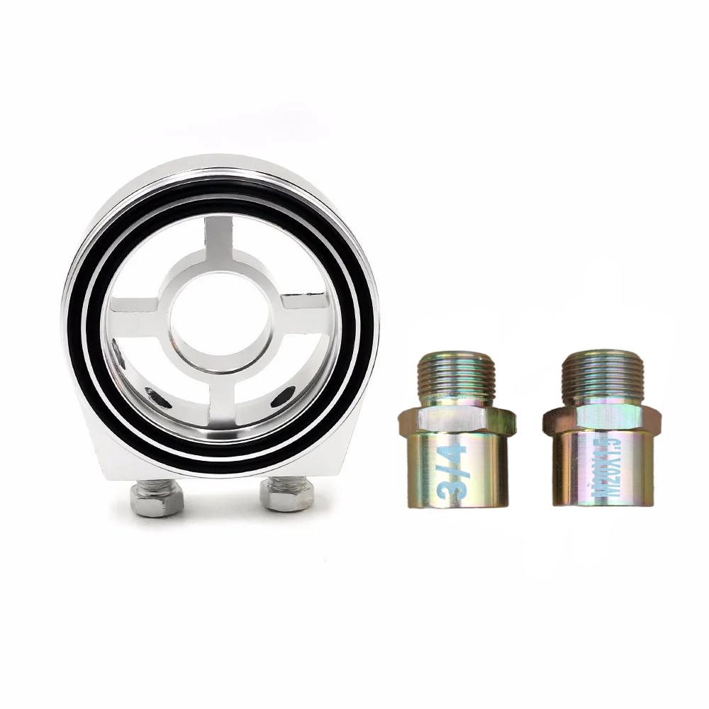Universal Oil Filter Cooler Sandwich Plate Adapter 1/8 NPT Oil Press Temp Sensor Adapter With Connectors M20*1.5 3/4 NPT