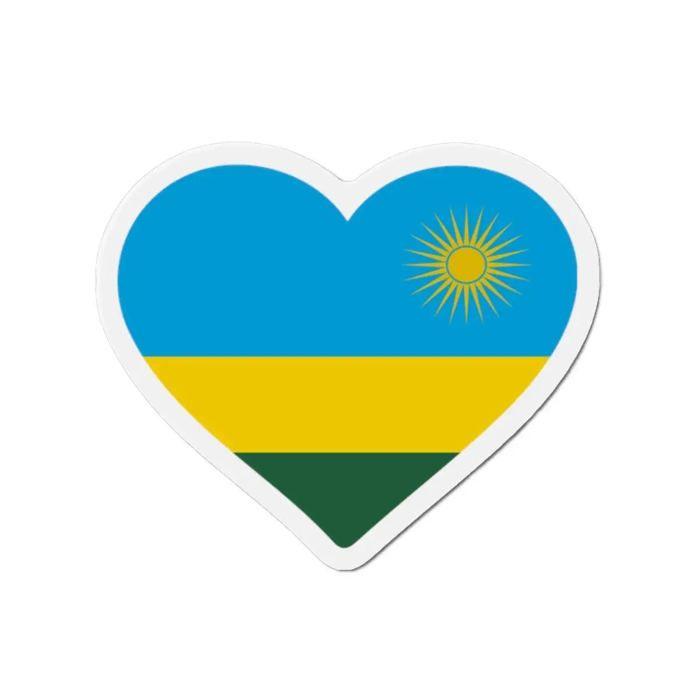 Aimant Coeur Drapeau Rwanda - Multicolore - 10 Cm - 50 Pièces - Résine Synthétique - Mixte