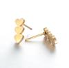 Minimalist Stainless Steel Heart & Sunflower Star Stud Earrings - "I Love You" Gesture