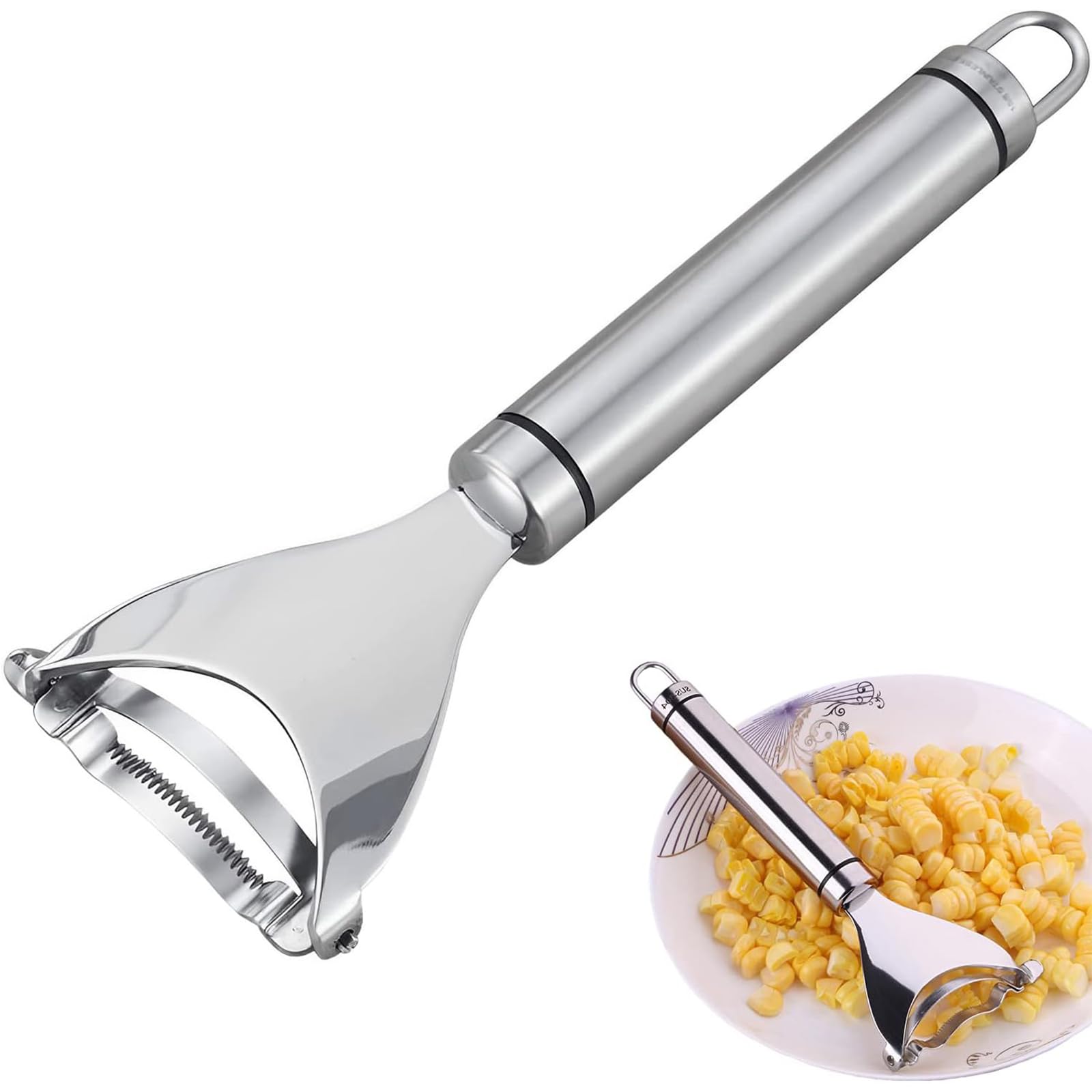 MAEXUS Corn Corn Kernels Stainless Steel Corn Easily Removes Easy to Clean and Practical Cooking Kitchen Manual Corn Peeler Cutter, Remover, Peeler,