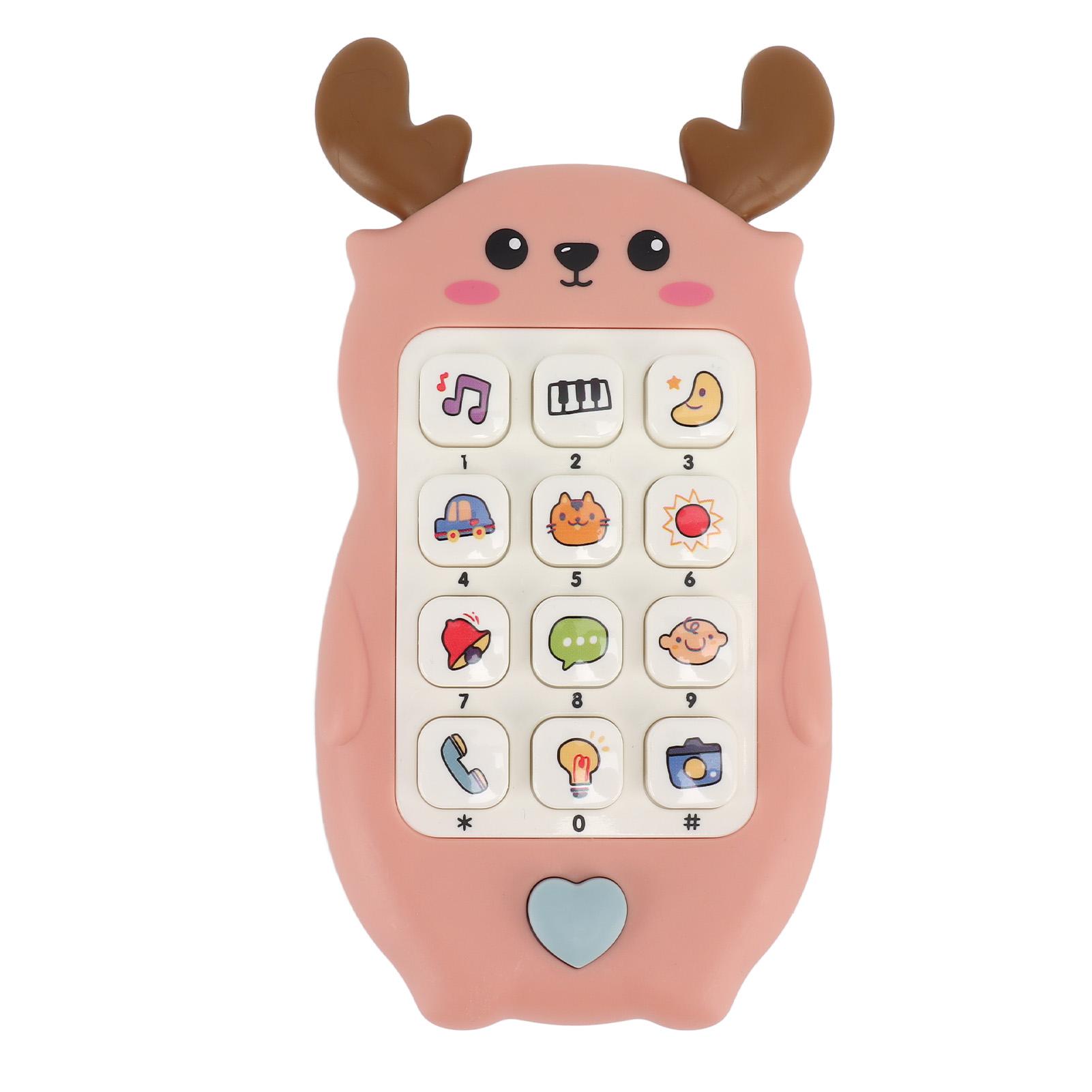 

Детский телефон игрушка интерактивный электронный музыкальный со светом жевательный ранний образовательный детский смартфон игрушка розовый