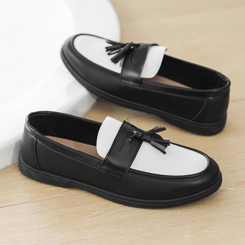 Fashion New Fashion Slip on Mens Loafers Soft Business Flats Simple Leather Moccasin Comfy Handmade Driving Footwear Non-Slip Boat Shoes