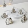 Retro Silver Christmas Bell Ornament Iron with Ribbon Xmas Jingle Bells Holiday Decoration DIY Christmas Tree Pendant