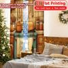 2D FLAT PRINTING 2pcs Curtains (Without Rod) Cozy Kitchen Decor New year holiday curtains with digital printing Machine Washable