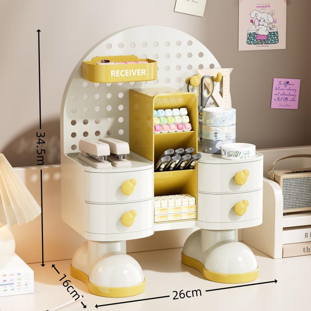 With Drawer Desktop Storage Rack Multi Functional Desktop Organizer Desk Shelf  Desktop Use