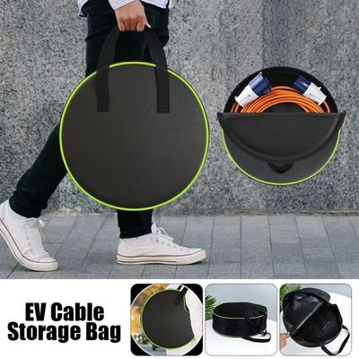 New Black Green Car Charge Cable Bag Waterproof Oxford Cloth Storage Bags Round Car Tools Organizer