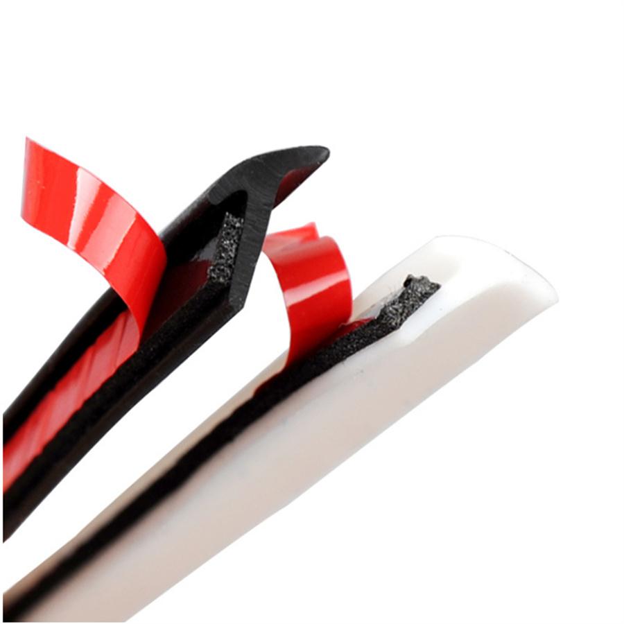 10M White Rubber Front Rear Bumper Lip Headlight Side Skirt T-Type Edge Trim