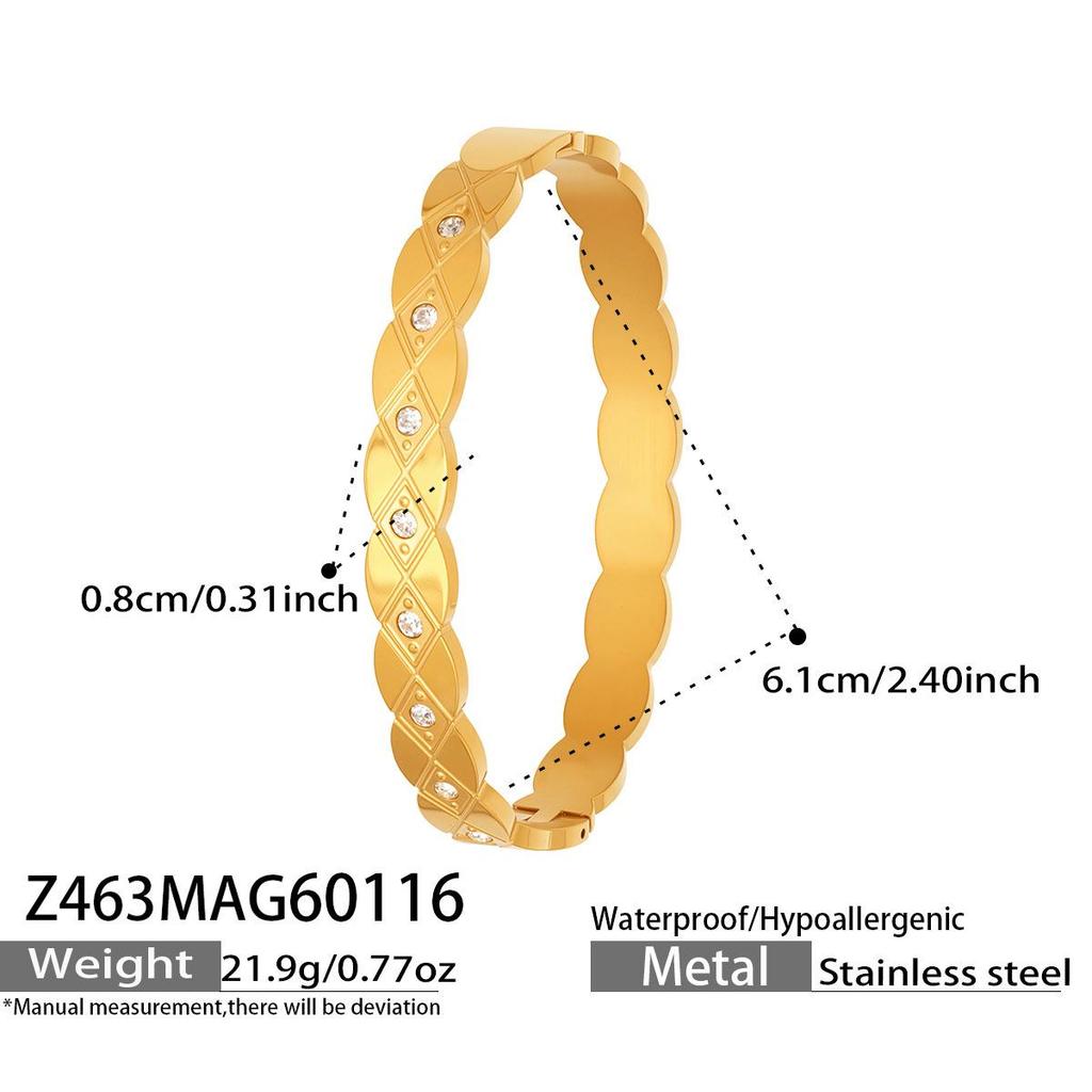 18K Gold-Plated Geometric Zirconia Water Drop Bracelet