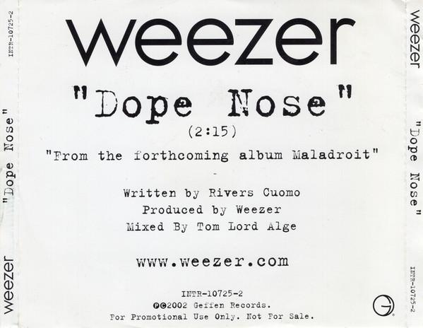 CD WEEZER Dope Nose INTR107252PROMO Geffen Records 2002 США Рок Б/у