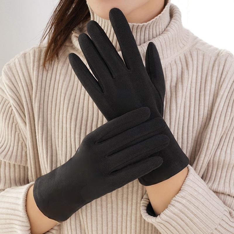 Women's Winter Warm And Cold-proof German Fleece Cotton Cycling Gloves