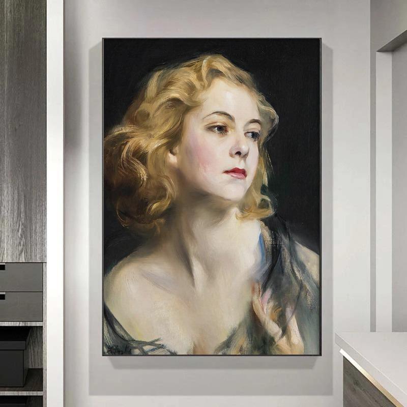 Portrait of Women In The Middle Ages Posters and Prints Artistic Art Canvas Painting Wall Art Pictures Home Bar Room Decoration
