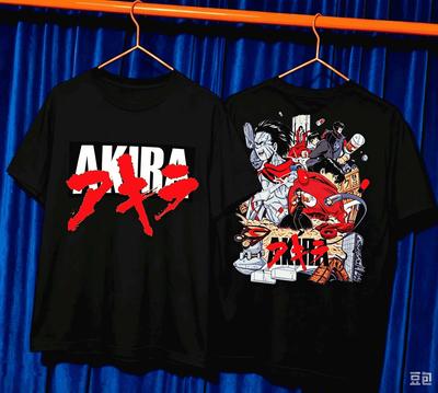 Akira Anime Print Unisex T Shirt, High Quality Breathable Cotton Loose Streetwear Summer Short Sleeve Women And Men T-shirt
