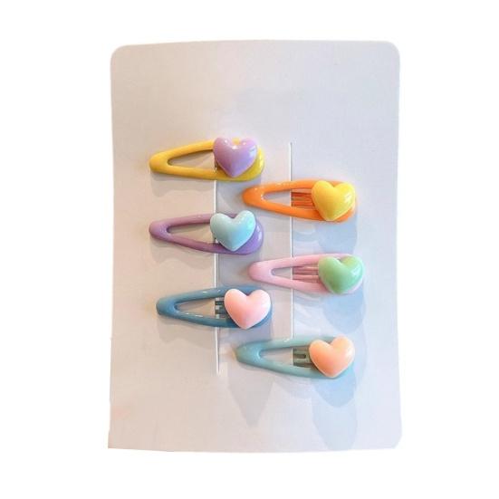 5/6Pcs Girl Hairpins Macaron Color Cartoon Fruit Flower Star Shapes Round Edge-Free Design Hair Clips Side Bang Hair