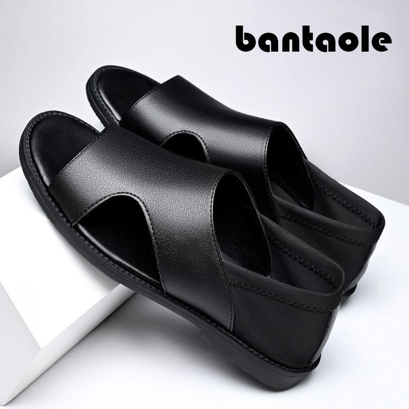 Free shipping British style men's sandals summer non-slip soft surface wear-resistant soft bottom breathable beach shoes men's