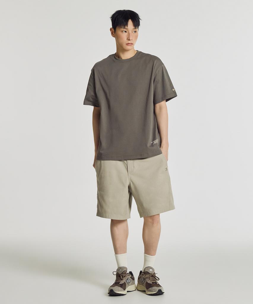Nyuballanseu Nbneg21443 / Uni Essential Signature Short Sleeve T-Shirt (Gray Khaki)