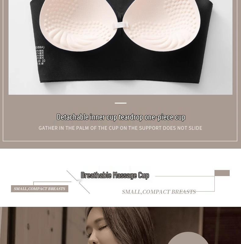 Elegant U-Shaped Backless Bra with Built-In Pads - Seamless Gathered Vest for Small-Chested Women.