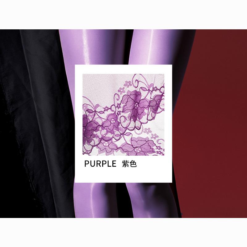 Sexy Lace 2 In 1 Oil Shiny Stockings Sheer See Through Hollow Out Crotchless Shaping Pantyhose Open Crotch Sexy Tights 8D 912PIN