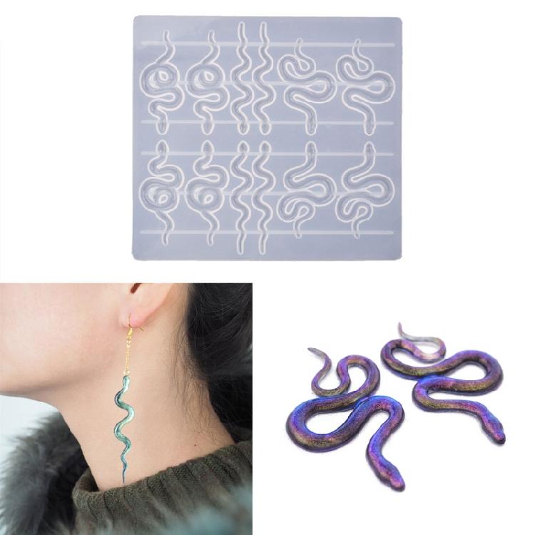 Snake Shape Mold Epoxy Resin Casting Jewelry Making Supply Handmade DIY Earring