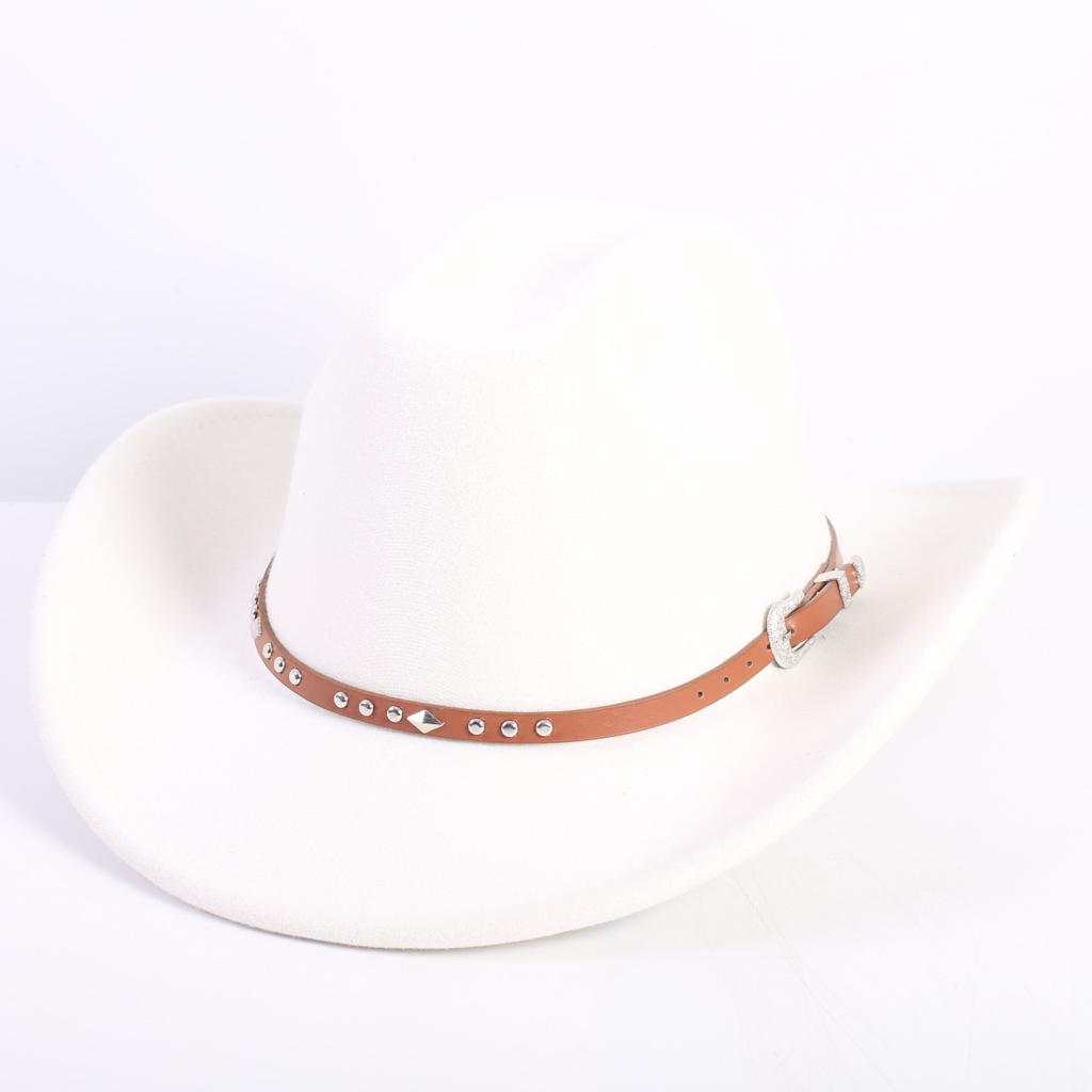 Beliebte europäische und amerikanische Mode OL-Stil einfarbiger Cowboyhut Herren und Damen High-End Zylinder Jazzhut Filzhut
