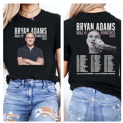 Bryan Adams Roll With The Punches Tour 2025 Fronte e Retro.
