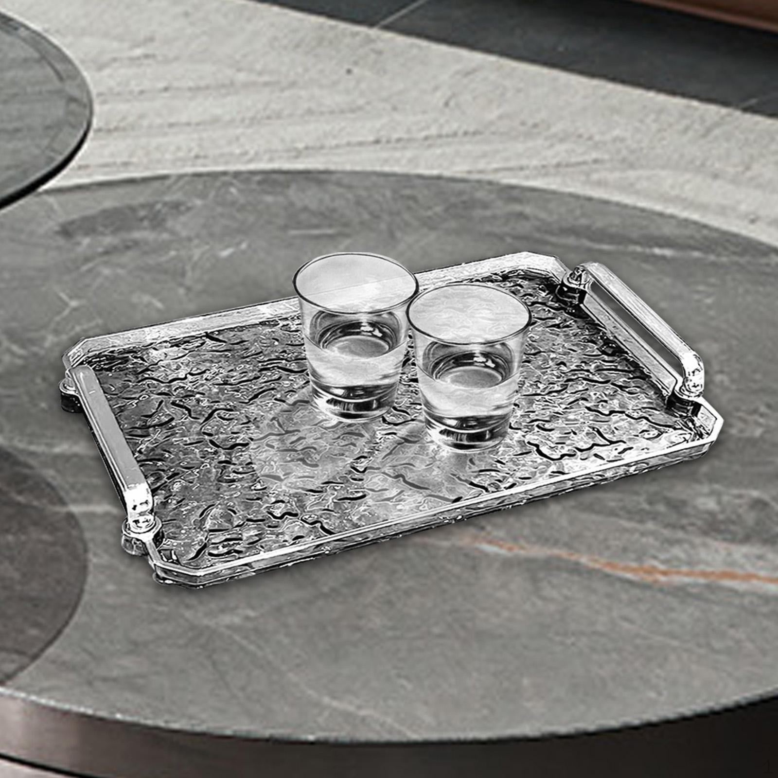 

Элегантный прямоугольный поднос для организации дома и декора Gray L