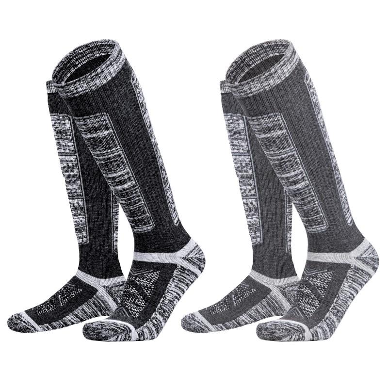 Merino Wool Ski Socks High Calf Thick Warm Winter Sports Men Women Anti-Slip Antibacterial