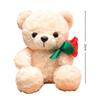 Cartoon Niedlicher sitzender Bär Plüschtier Kuscheltier Valentinstag Rose Herz Tier Bär Puppe Freundin Geburtstagsgeschenk